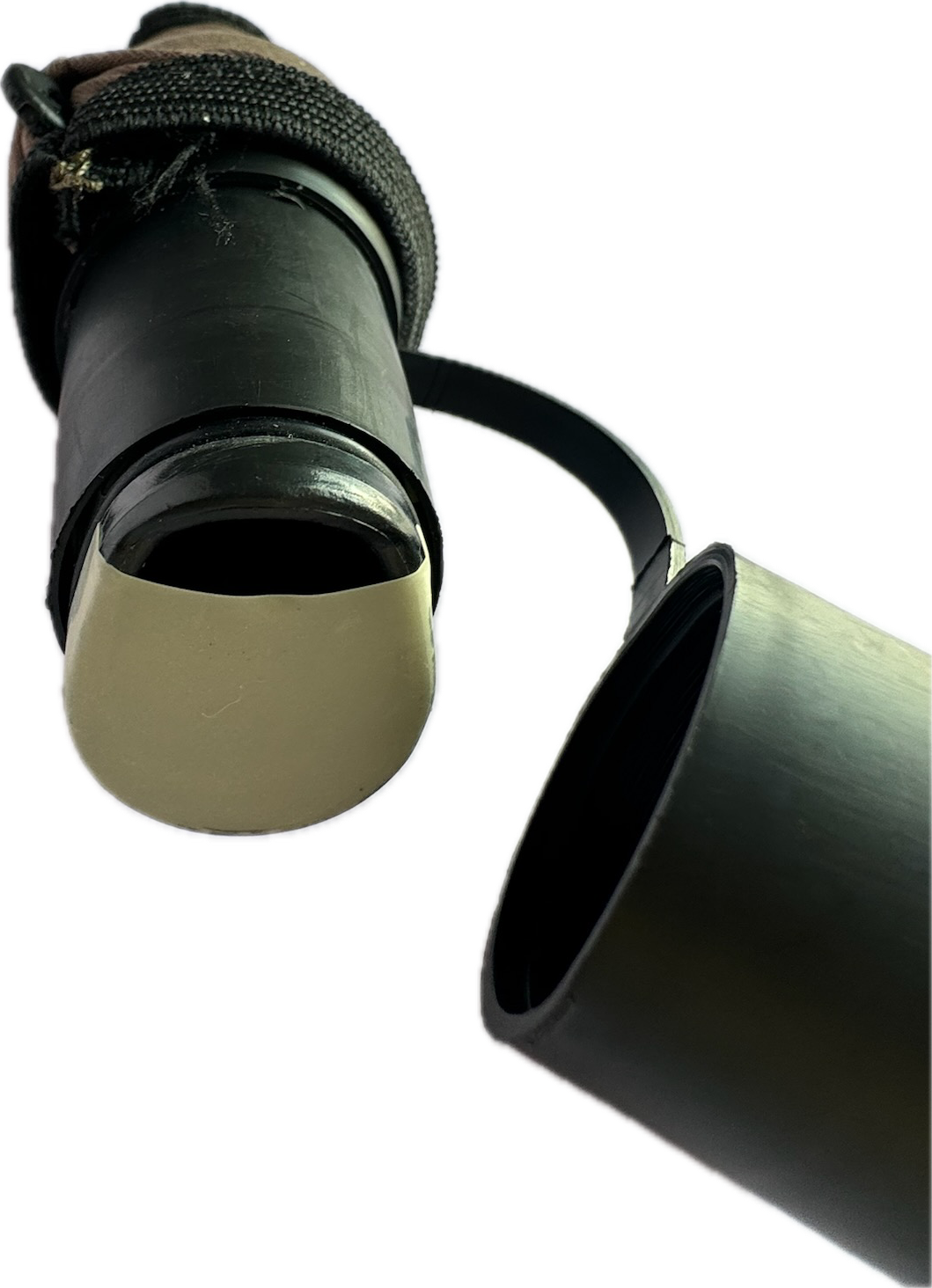 "Close-up of external mouthpiece on A-Tube Bugle"